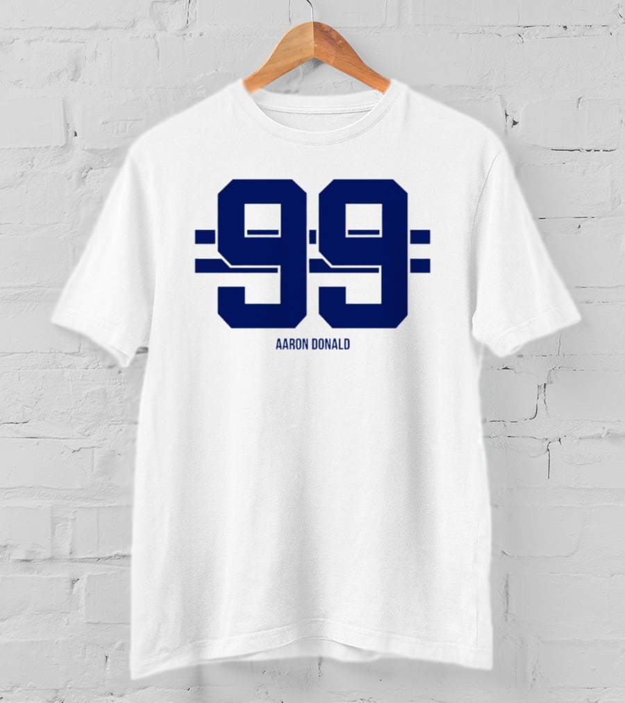 Aaron Donald 99 Los Angeles Rams Stripe Number T-Shirt