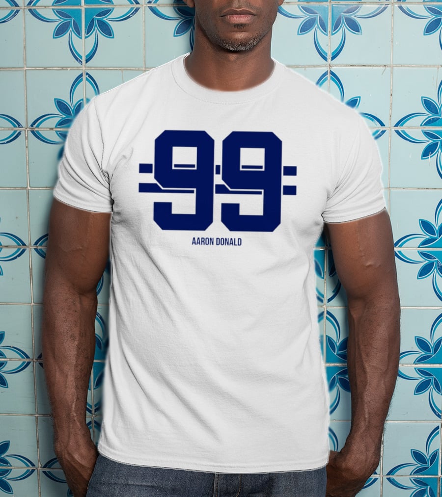 Aaron Donald 99 Los Angeles Rams Stripe Number T-Shirt
