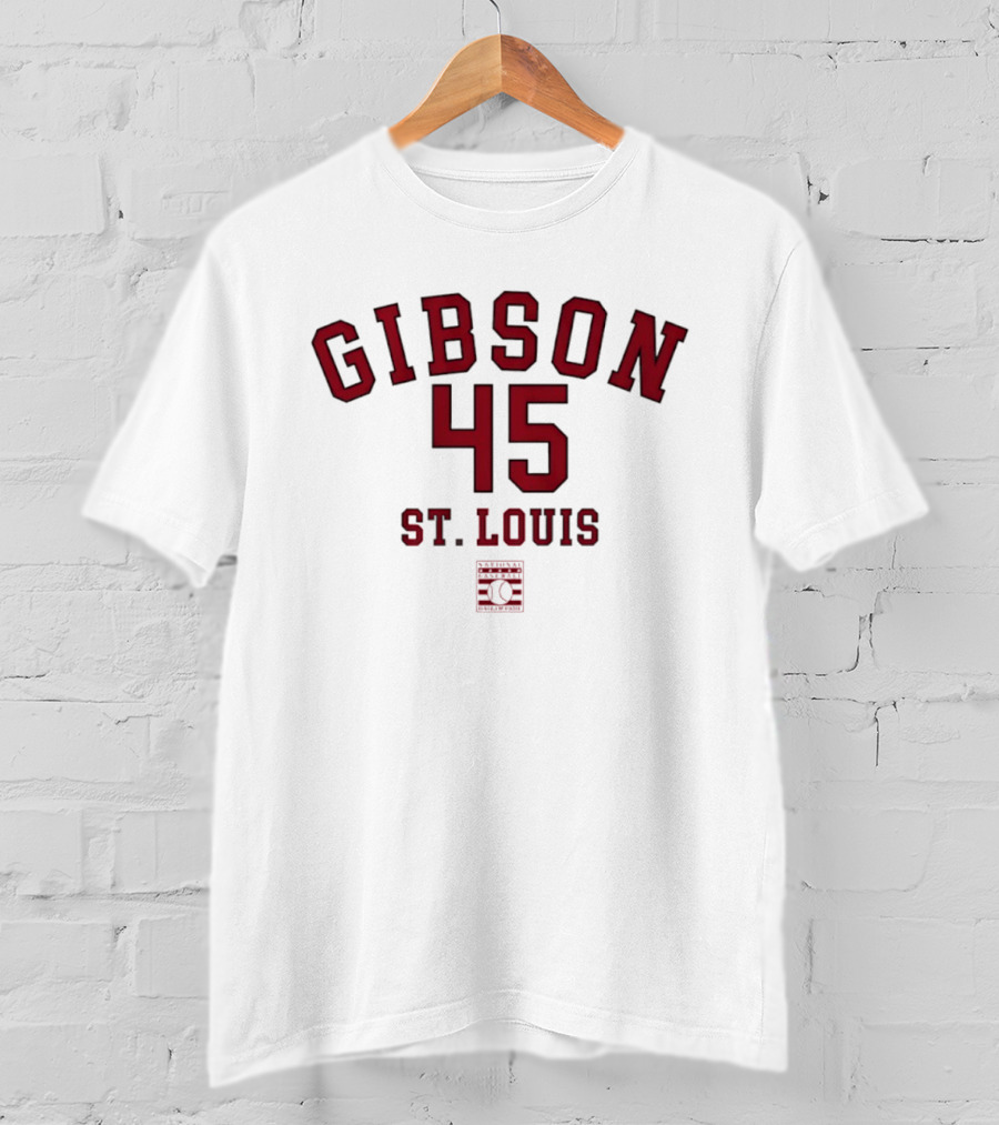 Gibson 45 St. Louis Cardinals October's Finest Classic Baseball Legend T-Shirt