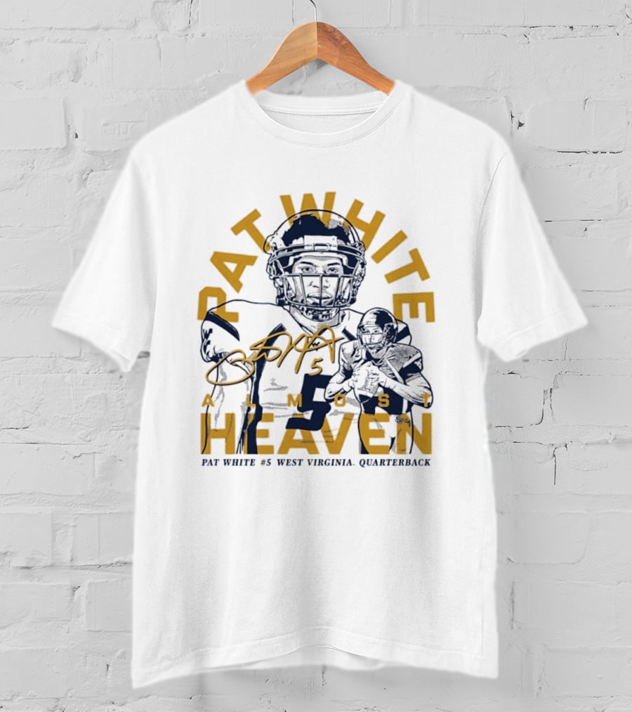 Pat White #5 Almost Heaven West Virginia Quarterback T-Shirt