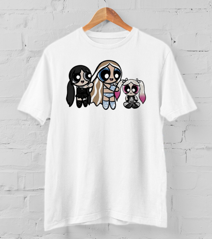 Powerpuff Charlexley Trio In Unique Cartoon T-Shirt