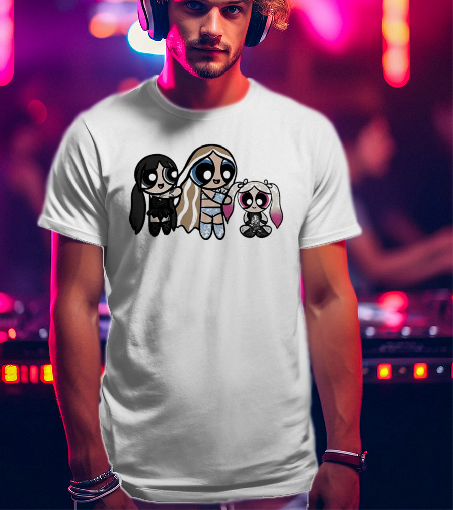 Powerpuff Charlexley Trio In Unique Cartoon T-Shirt