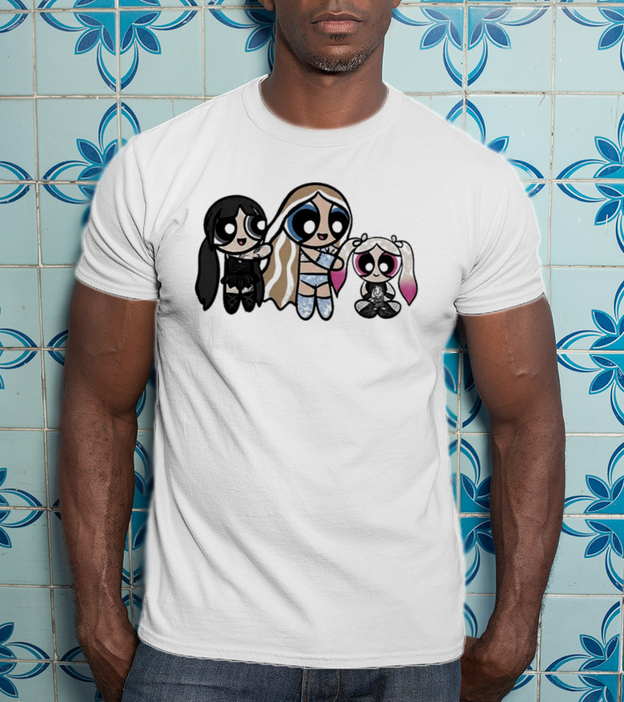 Powerpuff Charlexley Trio In Unique Cartoon T-Shirt