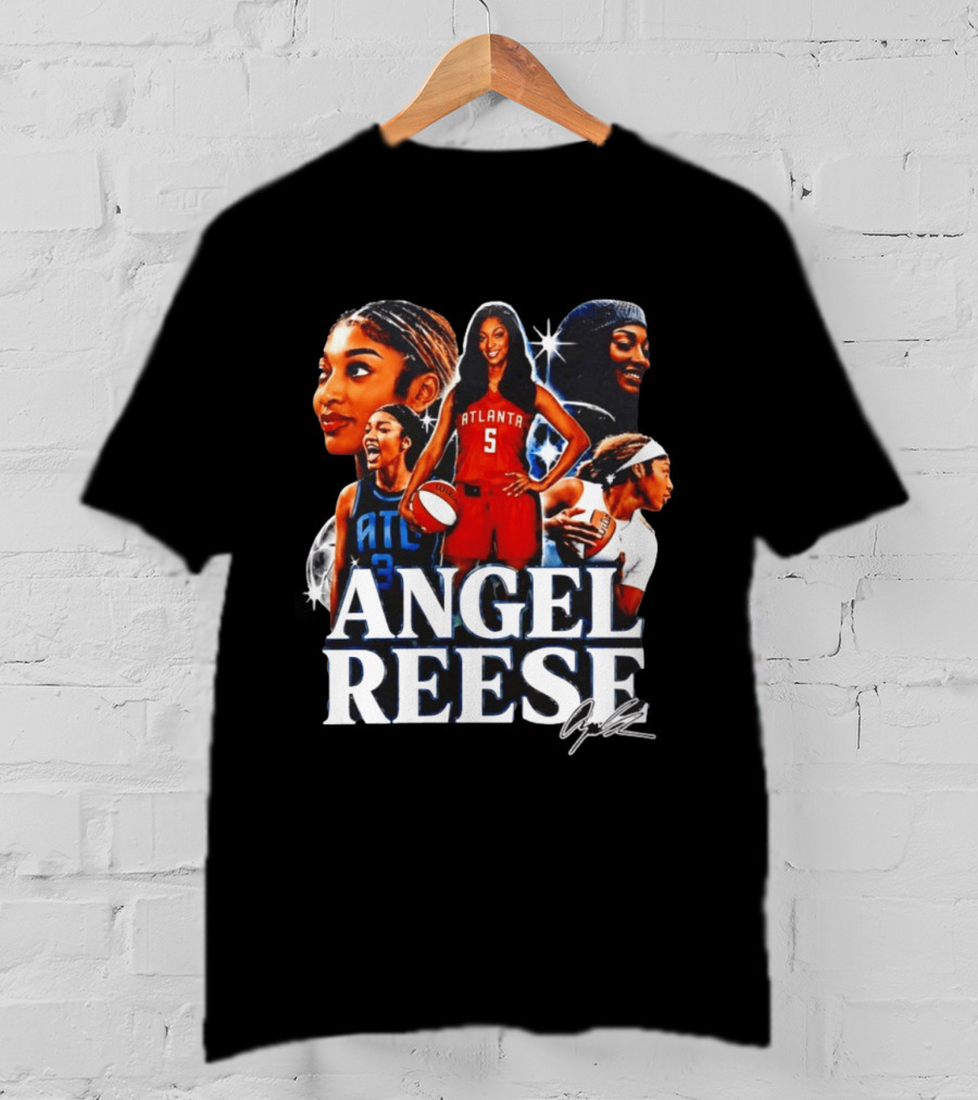 Angel Reese Atlanta Basketball Star Collage T-Shirt