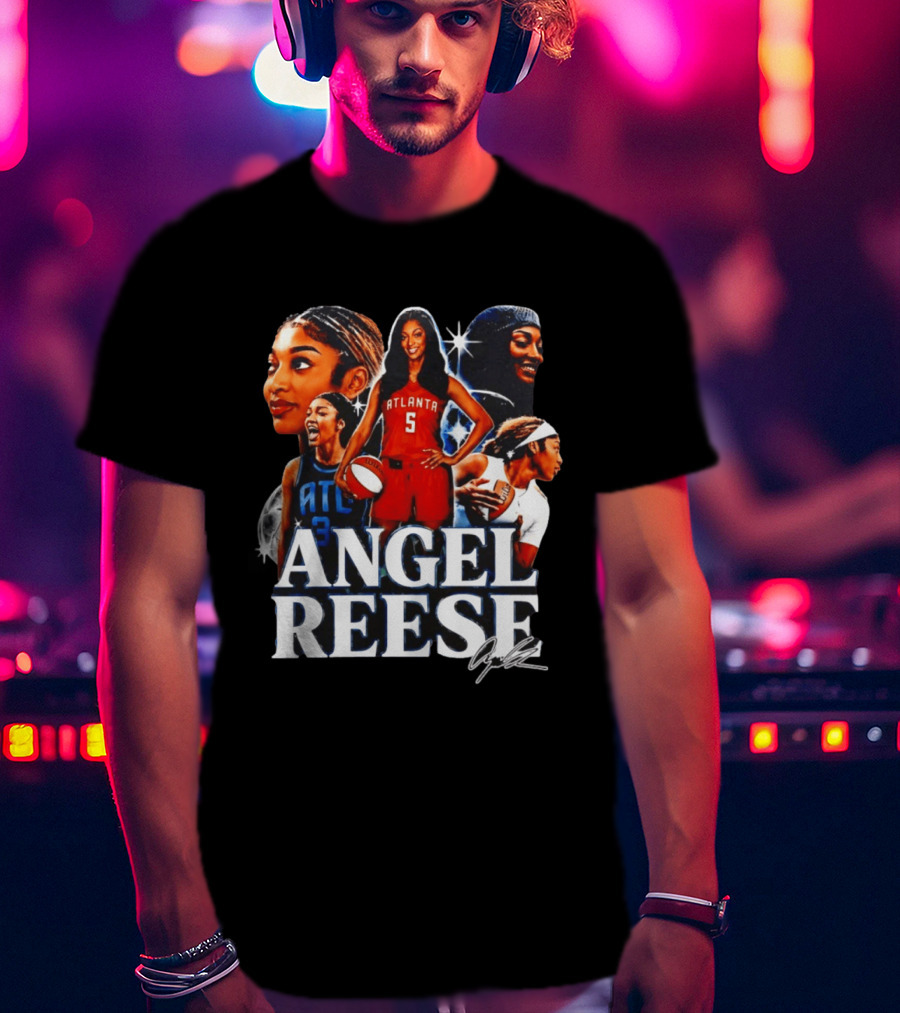 Angel Reese Atlanta Basketball Star Collage T-Shirt