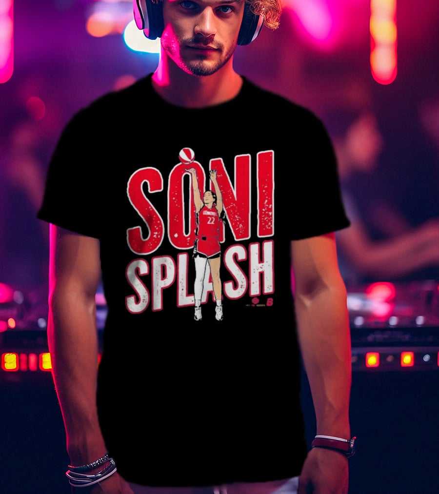 Soni Splash Basketball Player Red Uniform Number 22 T-Shirt