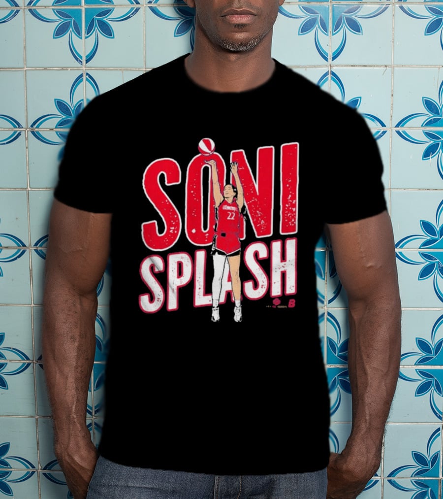 Soni Splash Basketball Player Red Uniform Number 22 T-Shirt
