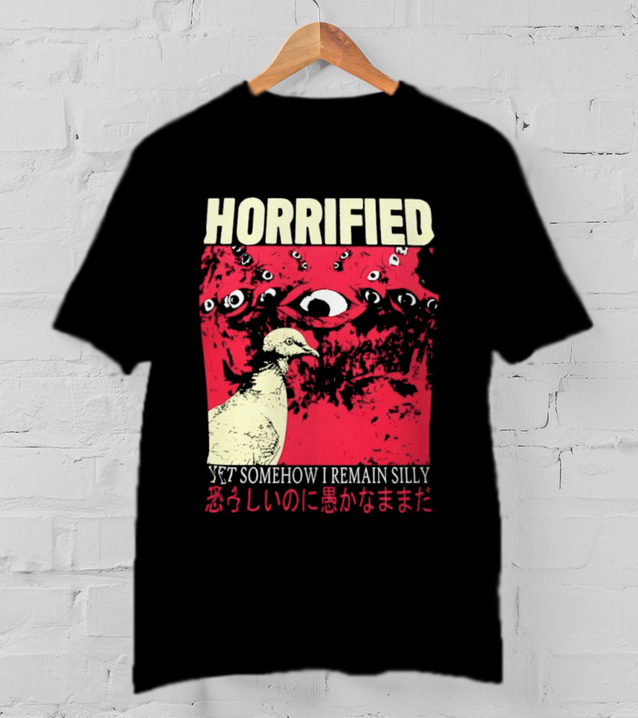 Horrified Pigeon Yet Somehow I Remain Silly Japanese T-Shirt