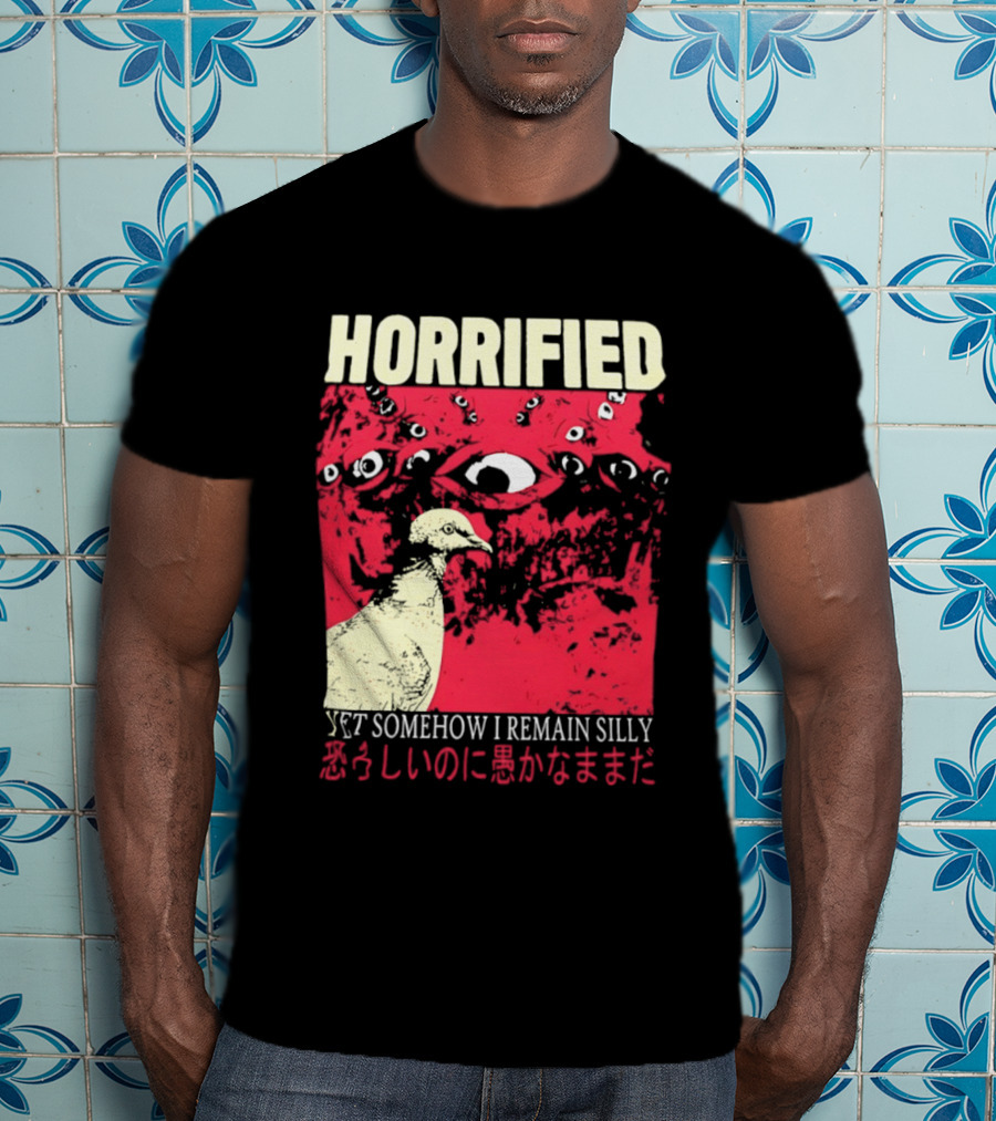 Horrified Pigeon Yet Somehow I Remain Silly Japanese T-Shirt