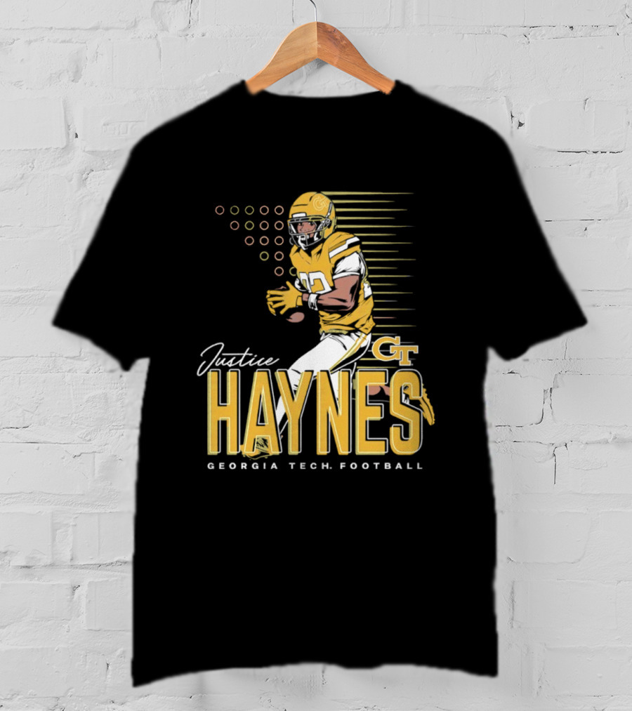 Justice Haynes Georgia Tech Yellow Jackets Football GT T-Shirt
