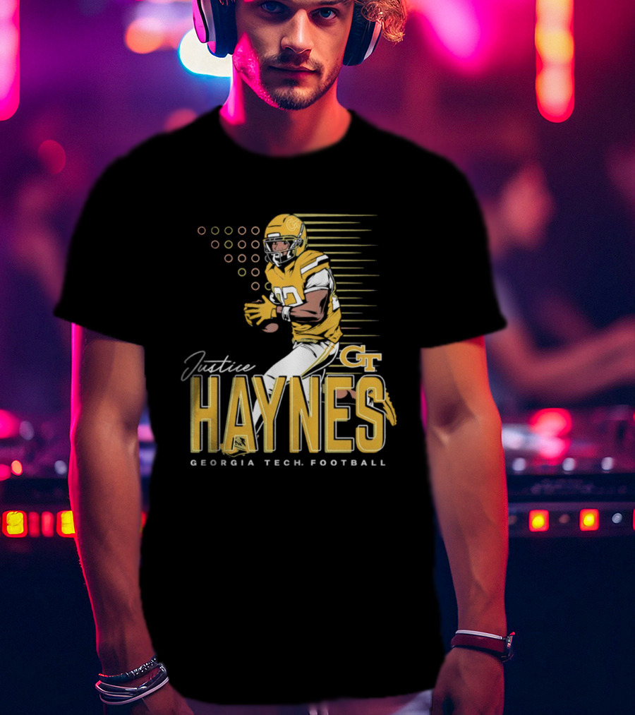 Justice Haynes Georgia Tech Yellow Jackets Football GT T-Shirt