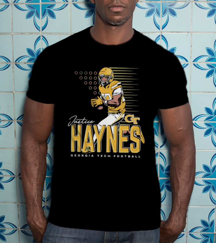 Justice Haynes Georgia Tech Yellow Jackets Football GT T-Shirt