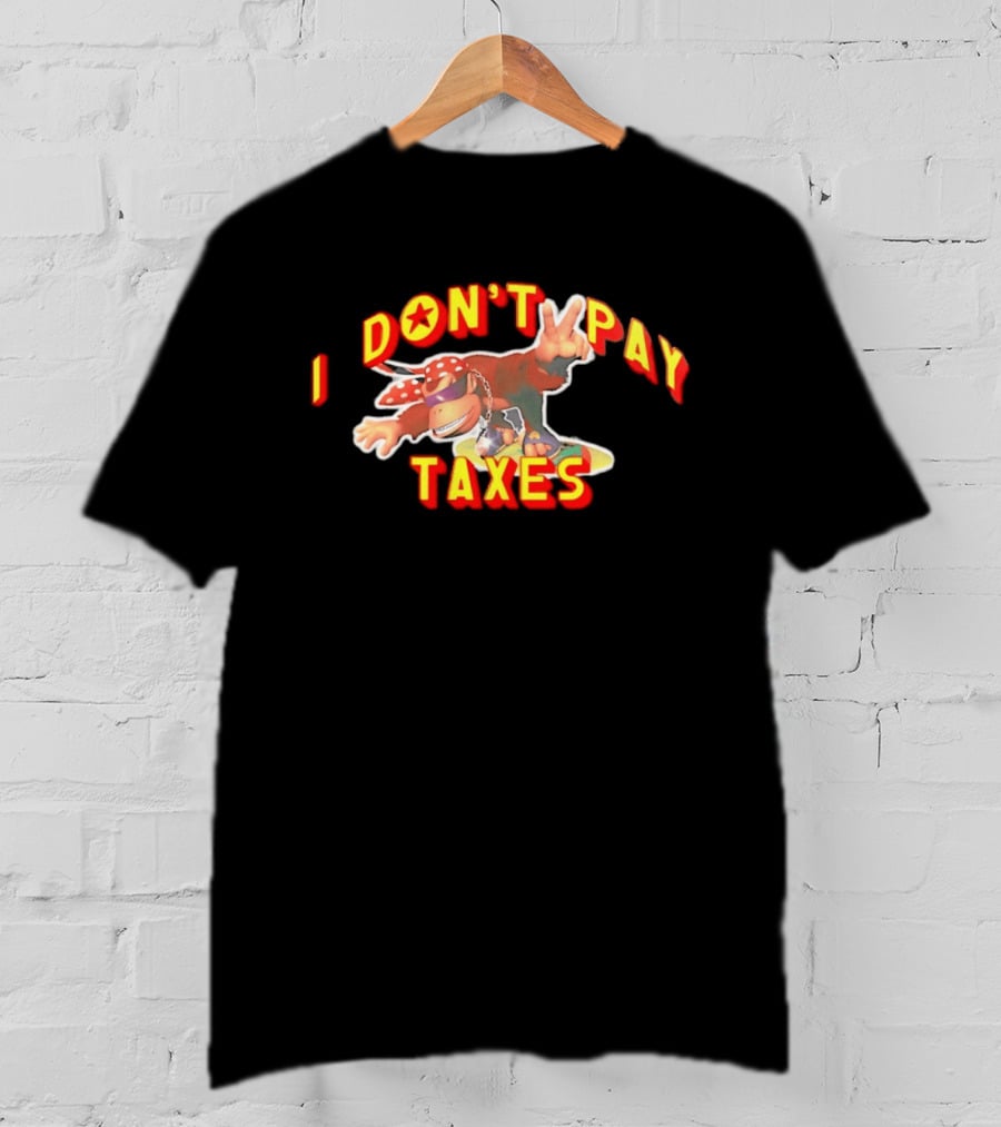 I Don't Pay Taxes Cool Monkey With Peace Sign T-Shirt