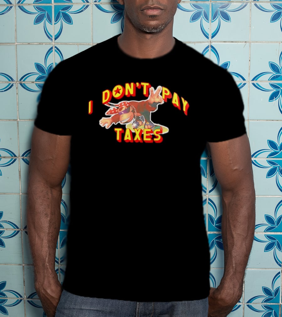 I Don't Pay Taxes Cool Monkey With Peace Sign T-Shirt