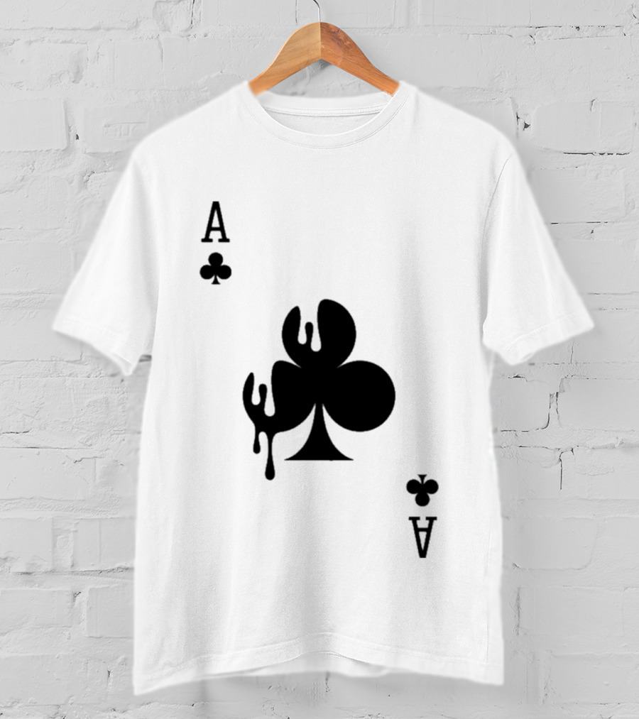 Ace Of Clubs Dripping Card T-Shirt
