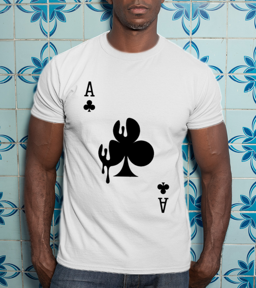 Ace Of Clubs Dripping Card T-Shirt