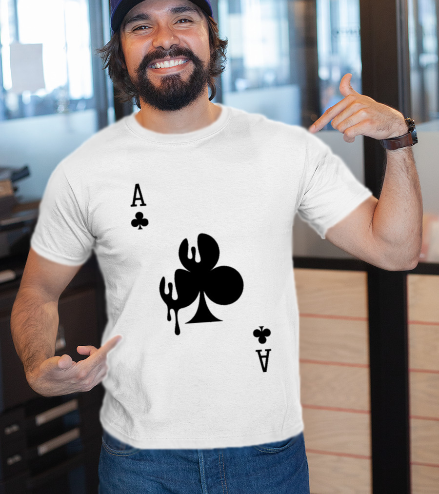Ace Of Clubs Dripping Card T-Shirt