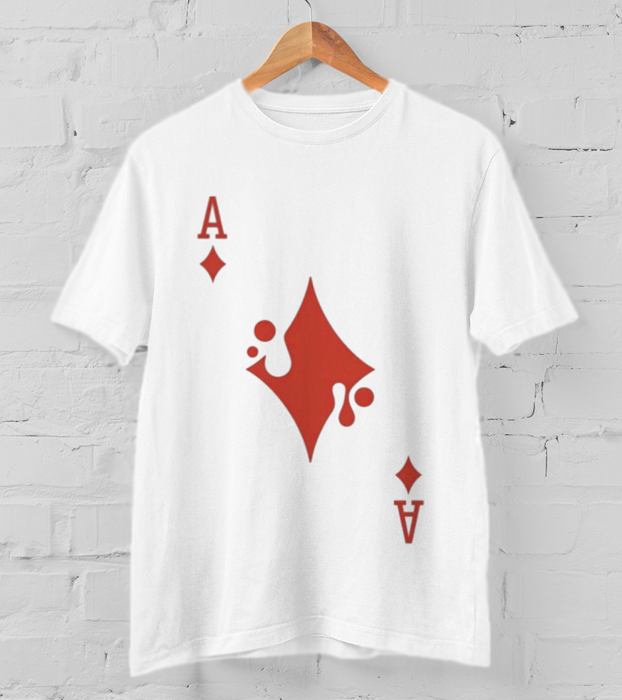 Ace Of Diamonds Playing Card Red Stylized T-Shirt