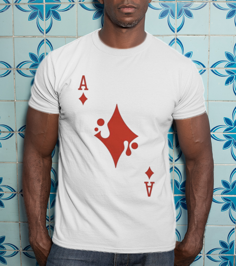 Ace Of Diamonds Playing Card Red Stylized T-Shirt