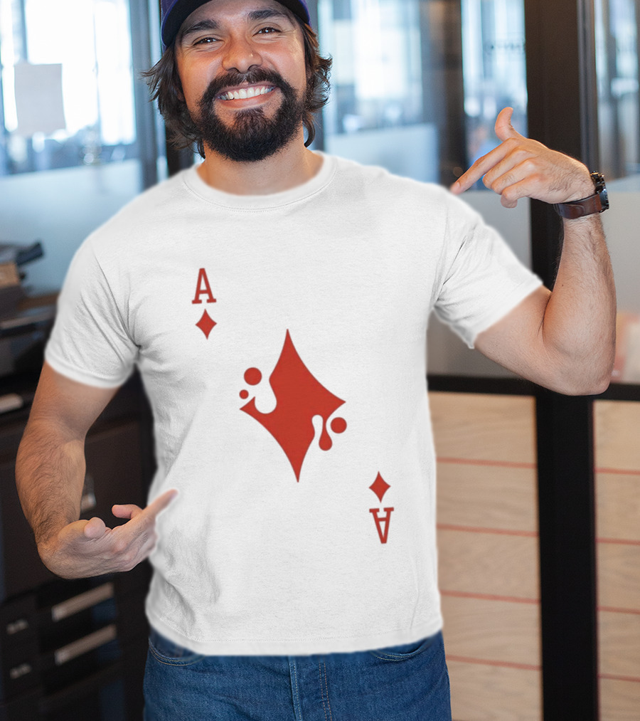 Ace Of Diamonds Playing Card Red Stylized T-Shirt