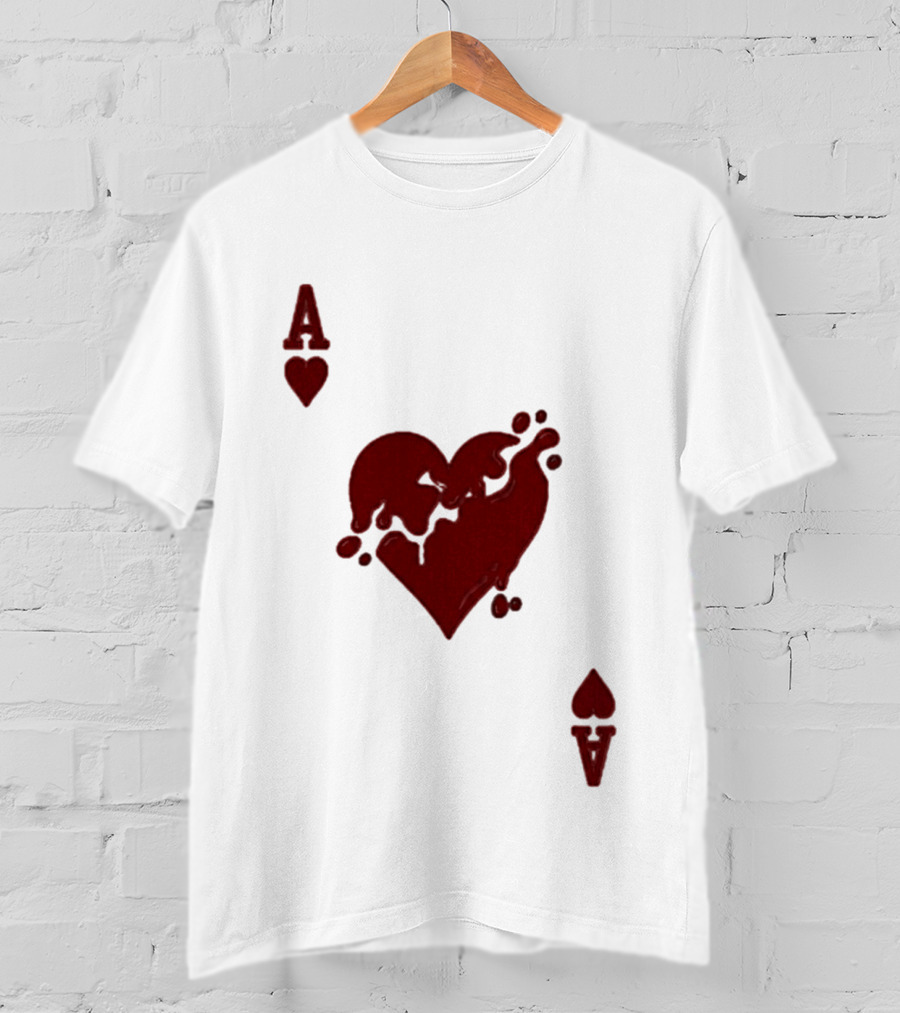 Ace Of Hearts Melting Card Visual T-Shirt