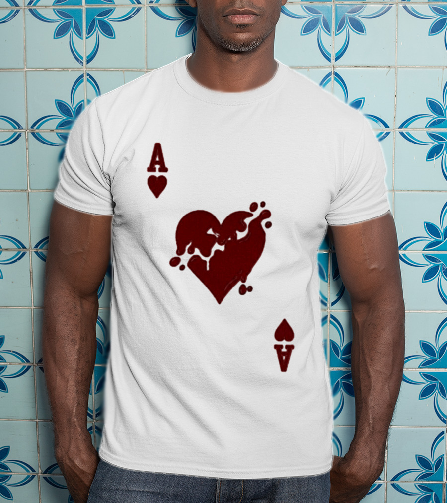 Ace Of Hearts Melting Card Visual T-Shirt