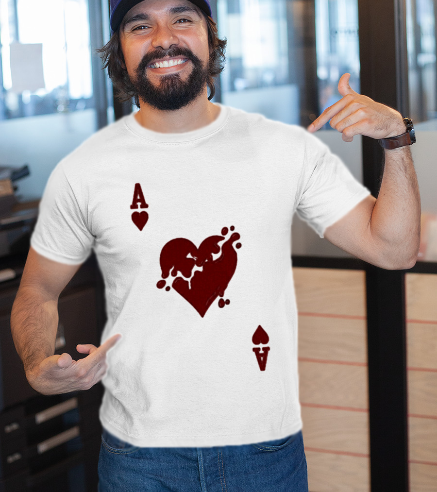 Ace Of Hearts Melting Card Visual T-Shirt