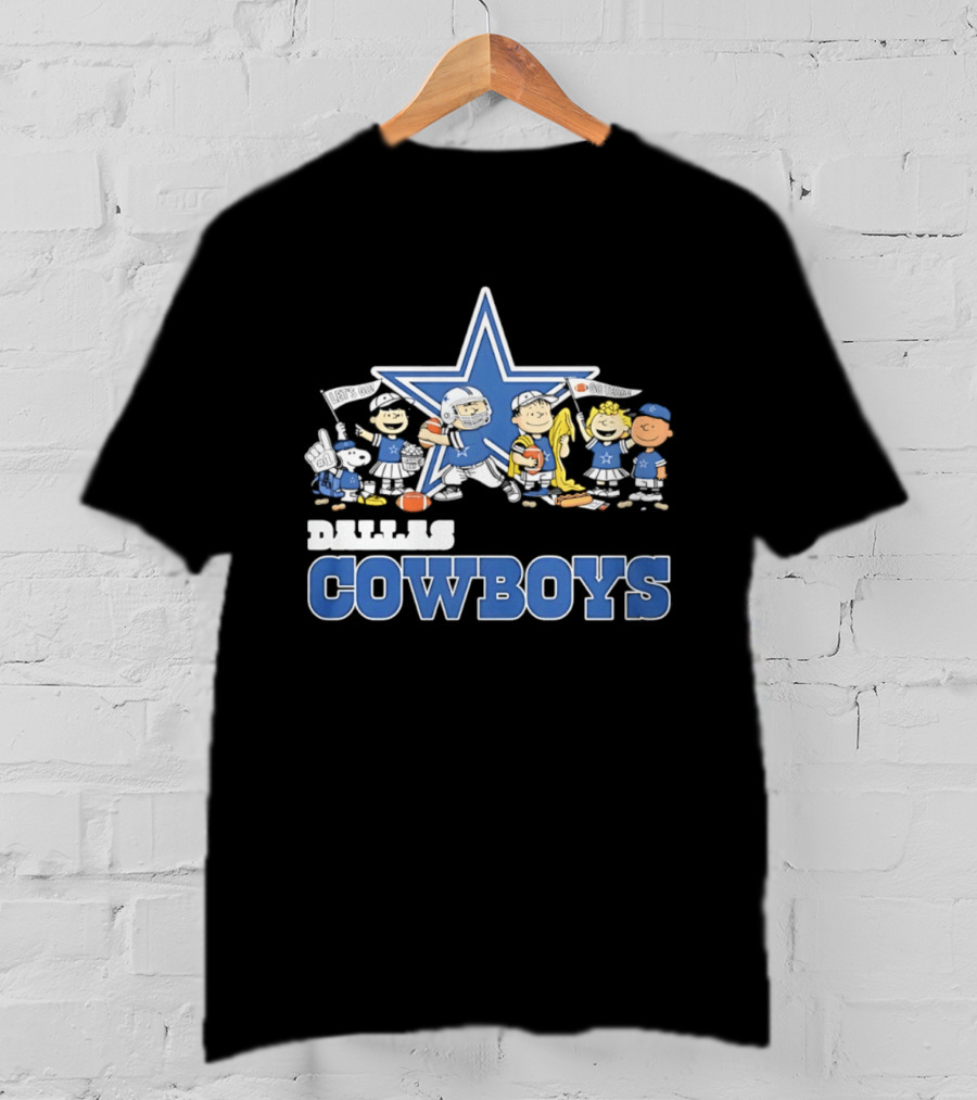 Dallas Cowboys Peanuts Characters Team Collaboration T-Shirt