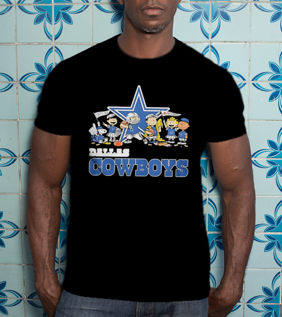 Dallas Cowboys Peanuts Characters Team Collaboration T-Shirt
