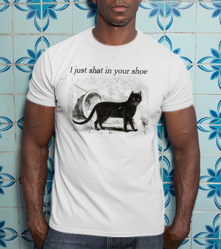 Cat I Just Shat In Your Shoe Silhouette And Litter Box T-Shirt