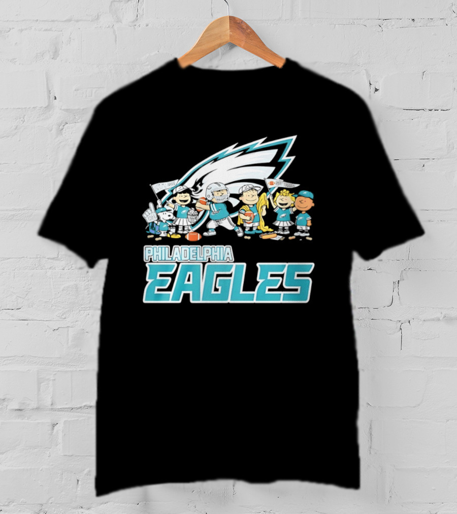 Peanuts Philadelphia Eagles Characters NFL Collaboration T-Shirt
