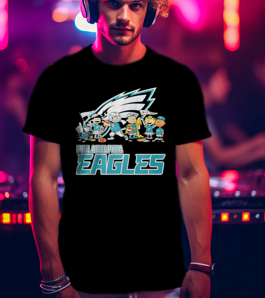 Peanuts Philadelphia Eagles Characters NFL Collaboration T-Shirt