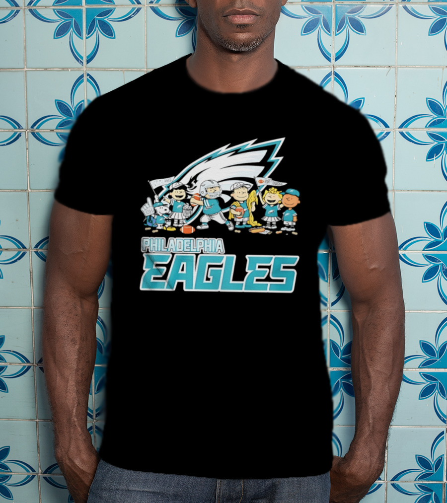 Peanuts Philadelphia Eagles Characters NFL Collaboration T-Shirt