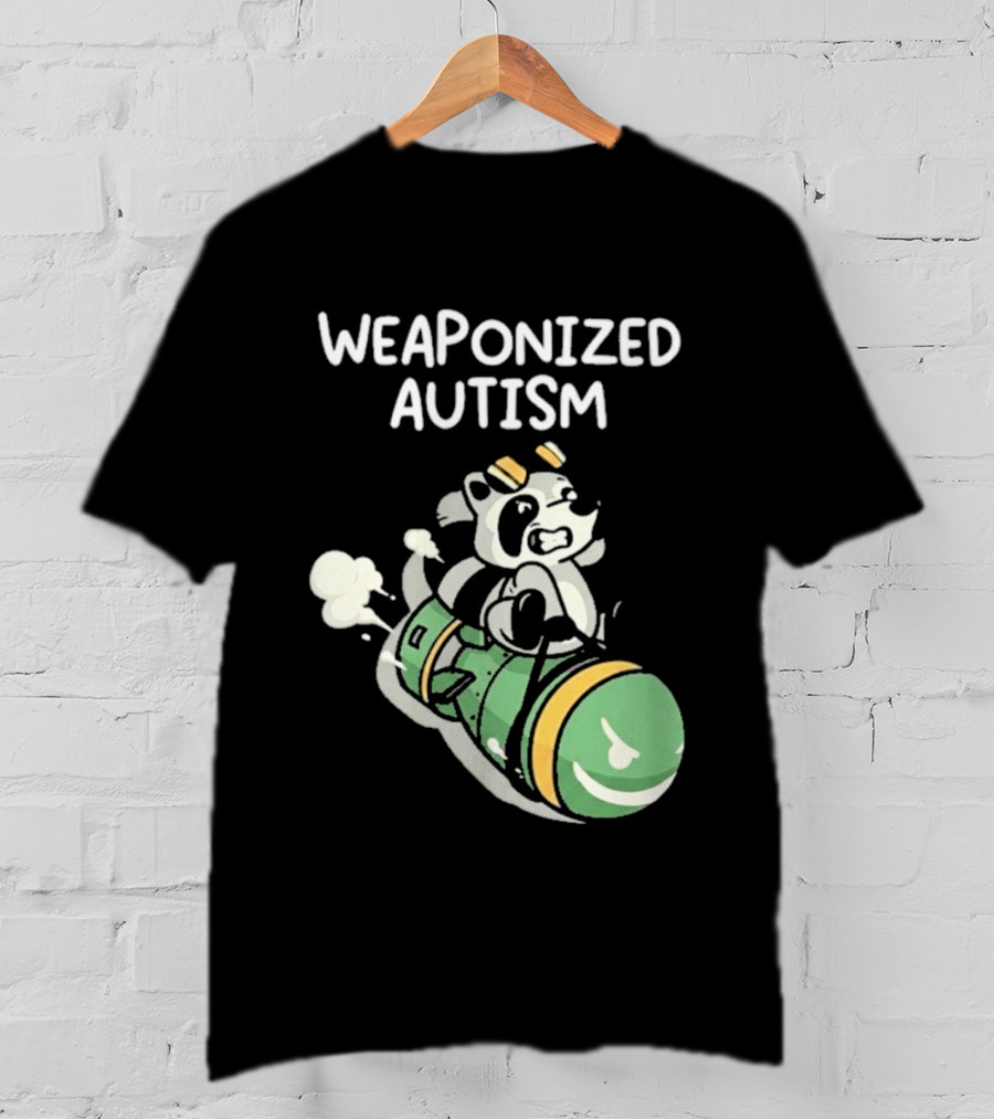 Weaponized Autism Raccoon Riding Missile T-Shirt