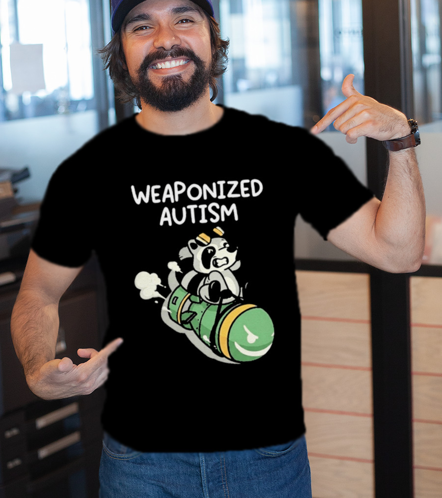 Weaponized Autism Raccoon Riding Missile T-Shirt