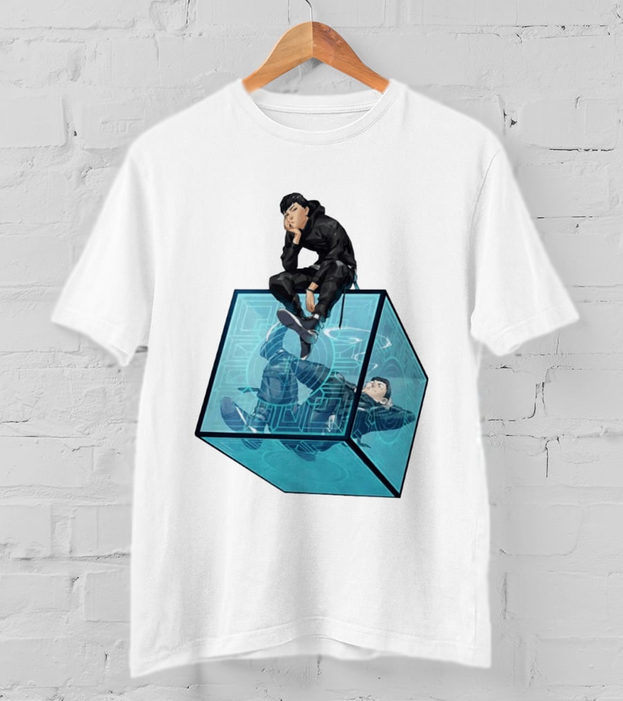 Ghostwire Tokyo Character Sitting On Cyber Cube T-Shirt