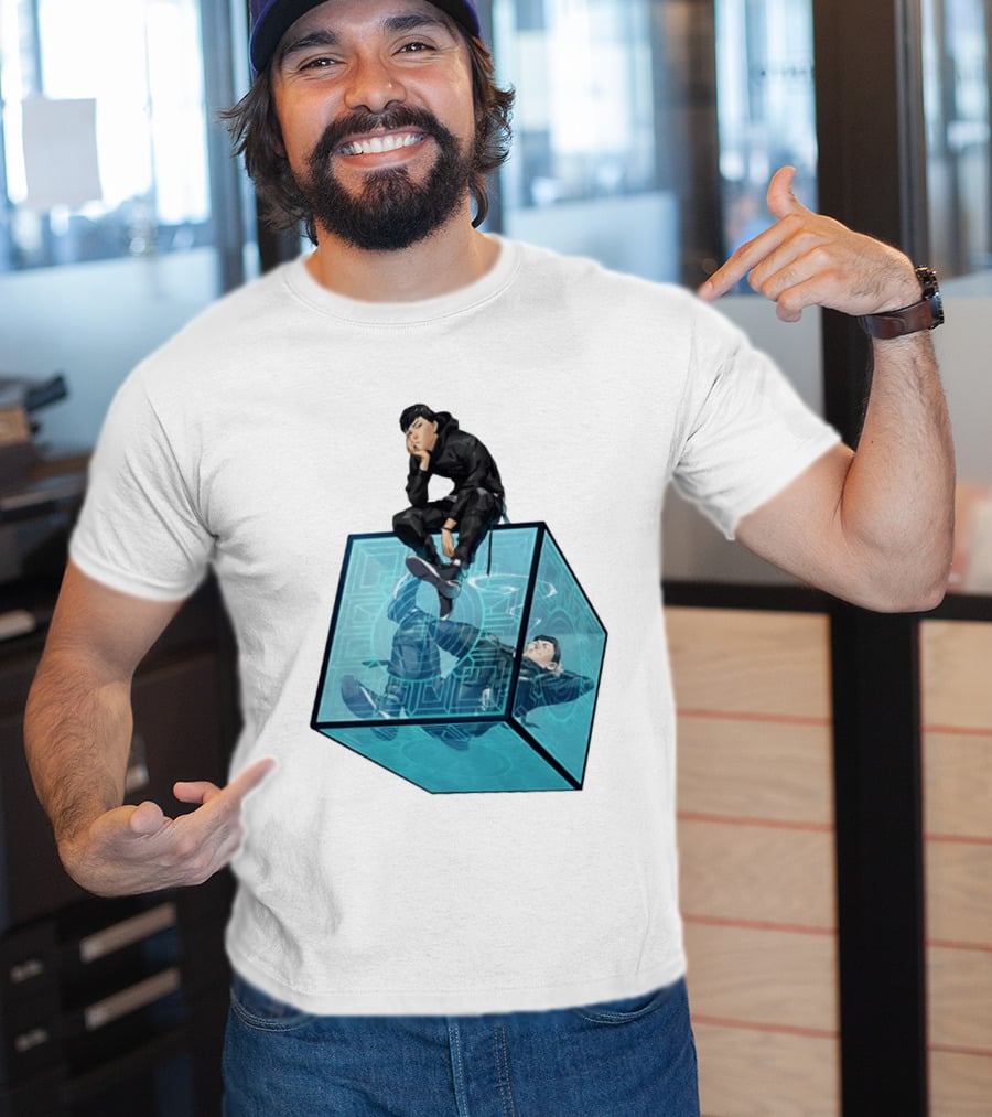 Ghostwire Tokyo Character Sitting On Cyber Cube T-Shirt