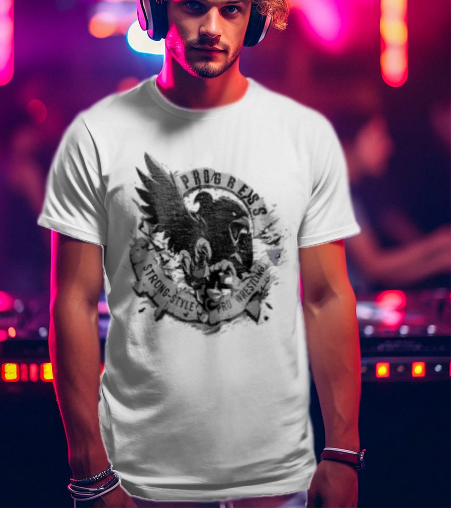 Progress Wrestling Eagle Strong Style Pro Wrestler T-Shirt