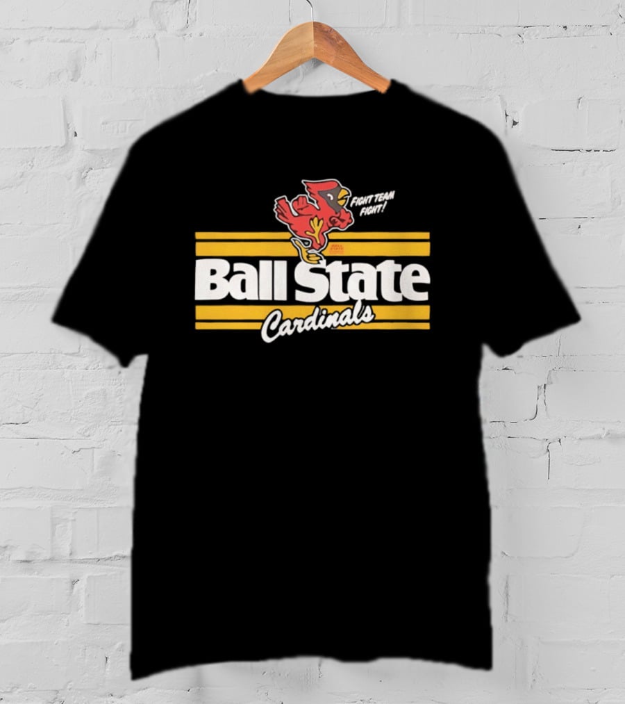 Ball State Cardinals Fight Team Fight Retro Logo Vintage Look T-Shirt