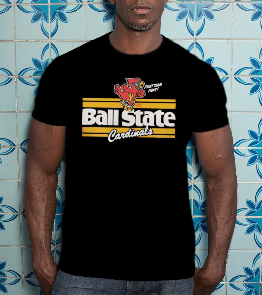 Ball State Cardinals Fight Team Fight Retro Logo Vintage Look T-Shirt