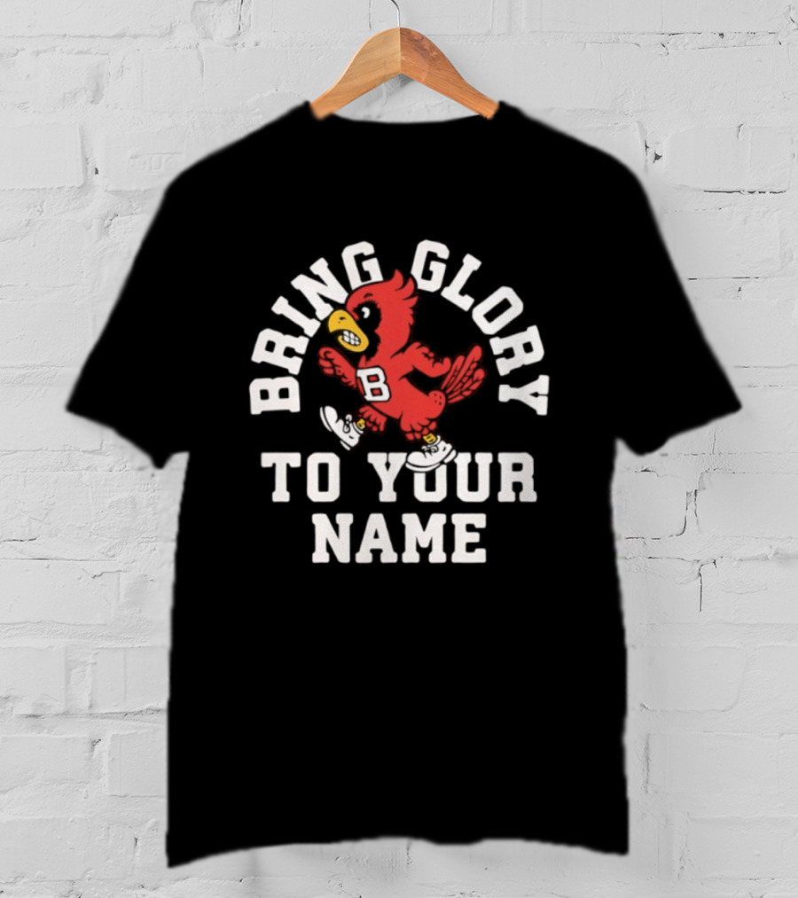 Ball State Cardinals Bring Glory Fight Song Mascot B Recognition T-Shirt