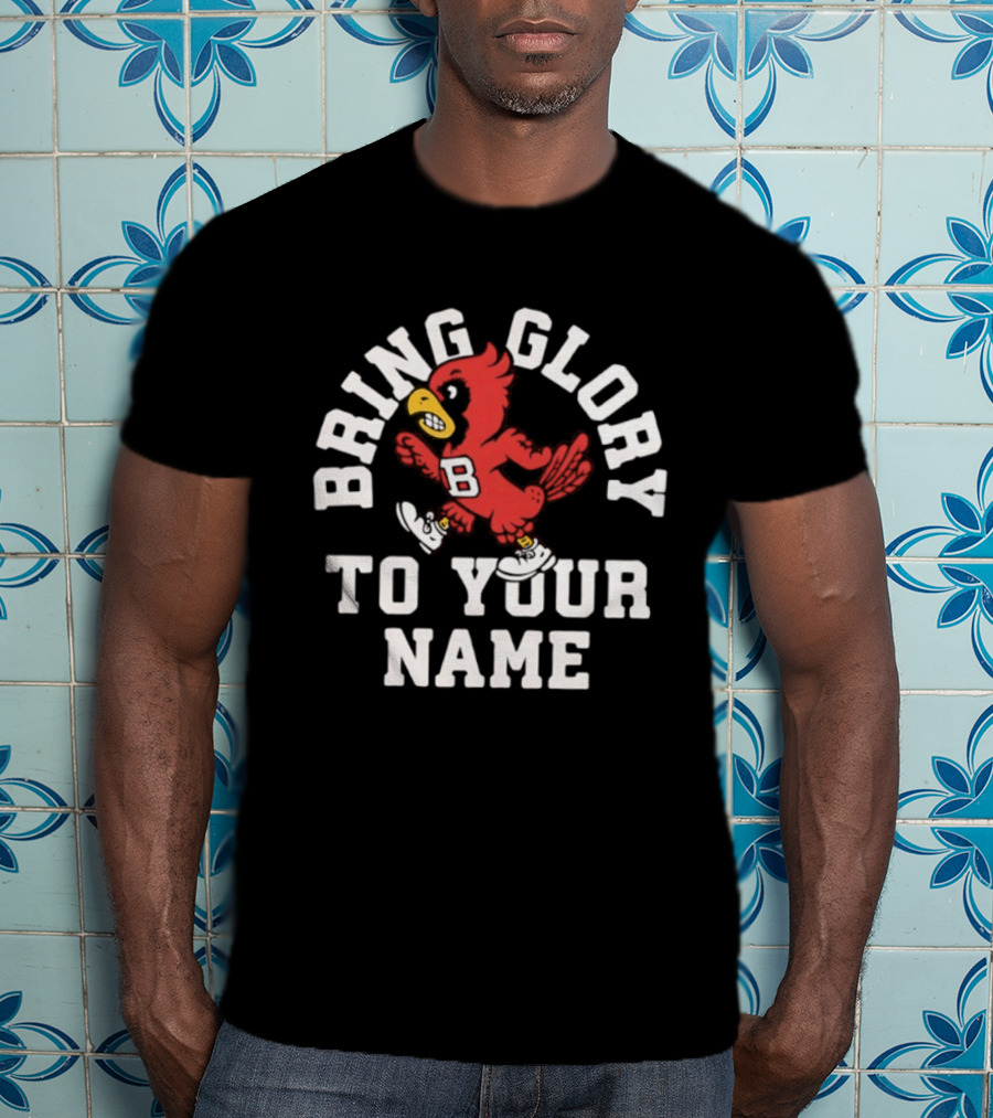 Ball State Cardinals Bring Glory Fight Song Mascot B Recognition T-Shirt