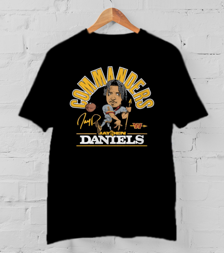 Washington Commanders Football Jayden Daniels Caricature T-Shirt