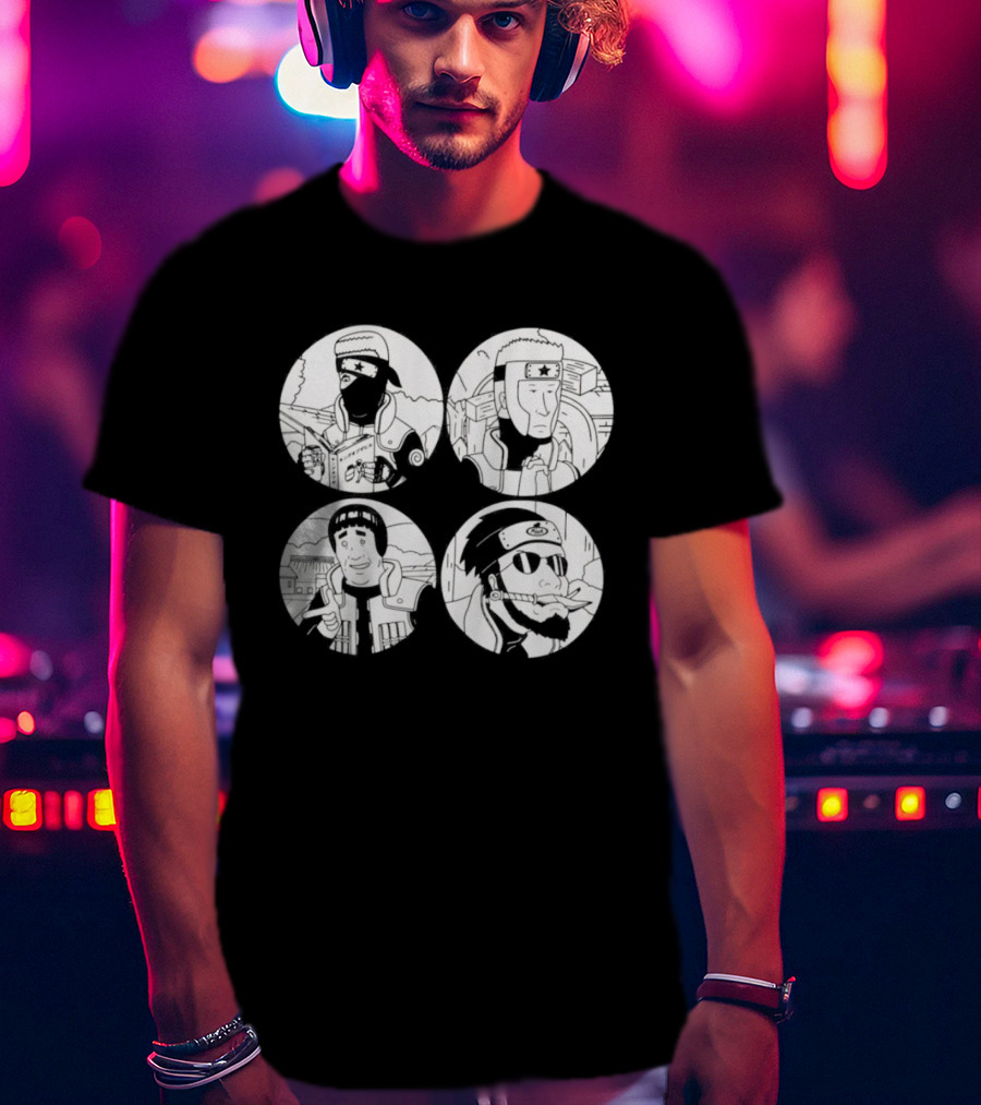King Of The Hill Naruto Four Face Circles T-Shirt
