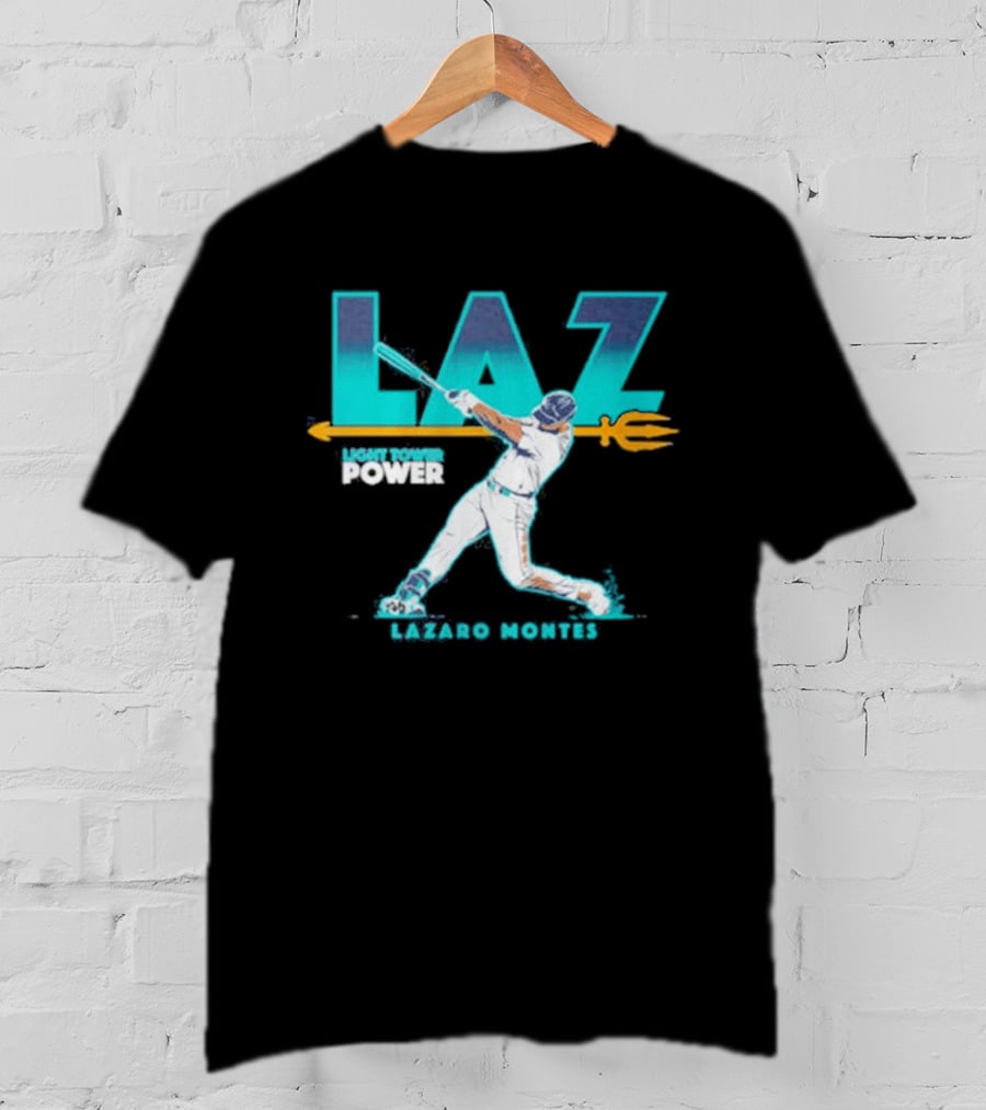 Seattle Mariners Lazaro Montes Laz Light Tower Power T-Shirt