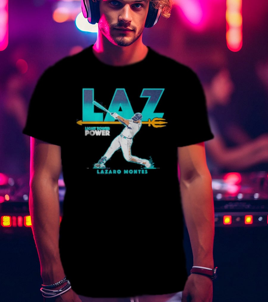 Seattle Mariners Lazaro Montes Laz Light Tower Power T-Shirt