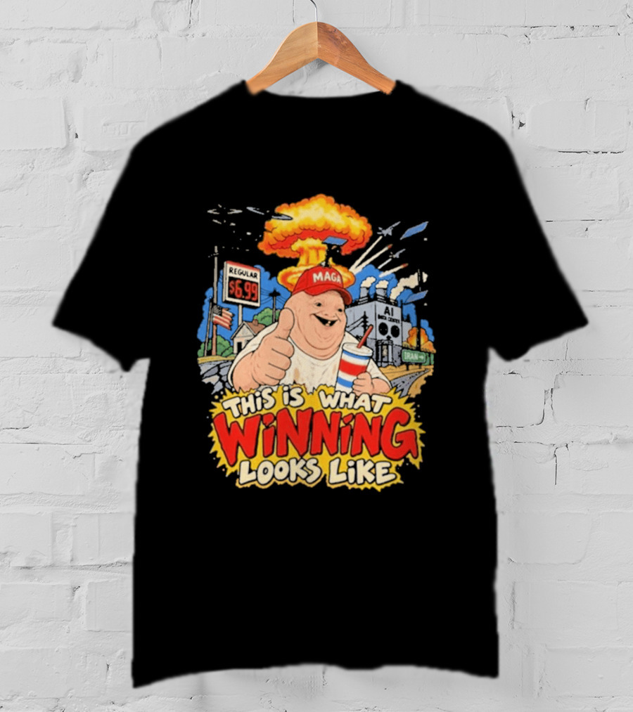 MAGA Wojak This Is What Winning Looks Like Explosive Parody Scene T-Shirt