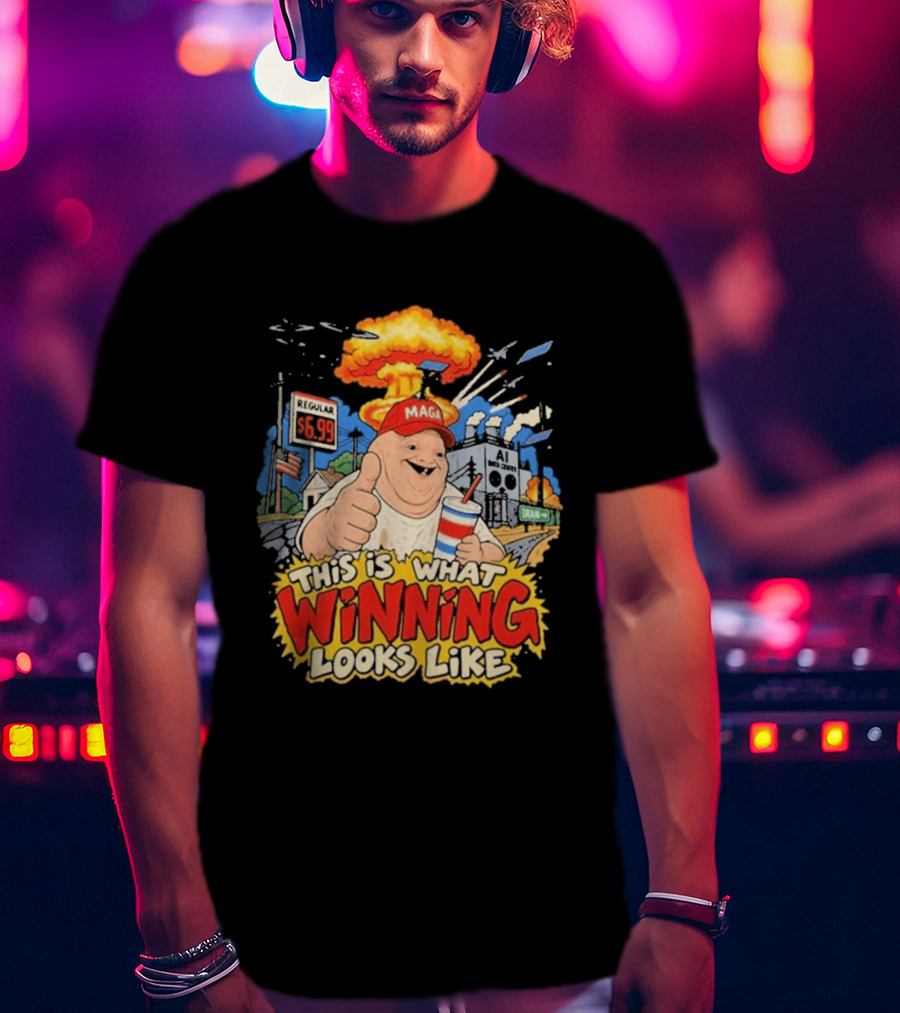 MAGA Wojak This Is What Winning Looks Like Explosive Parody Scene T-Shirt