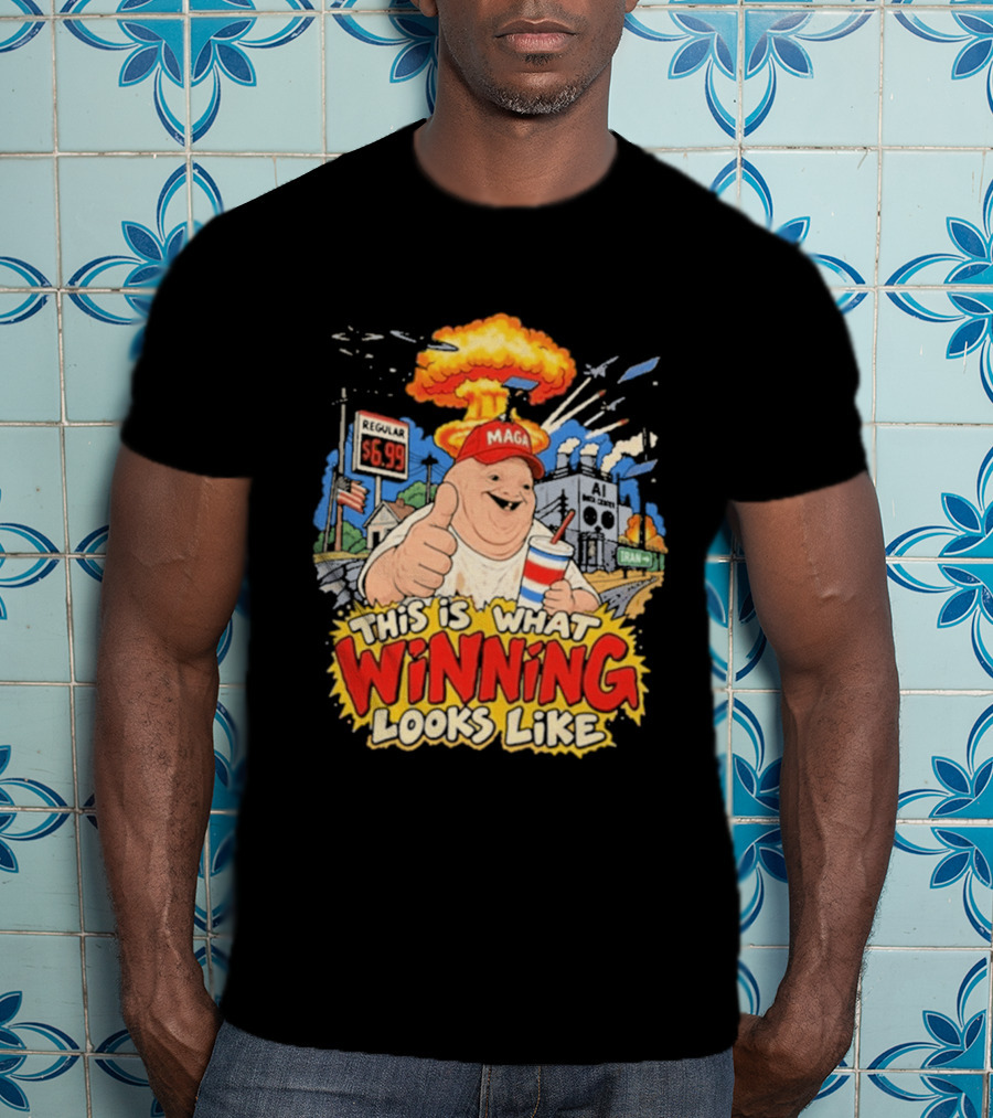 MAGA Wojak This Is What Winning Looks Like Explosive Parody Scene T-Shirt