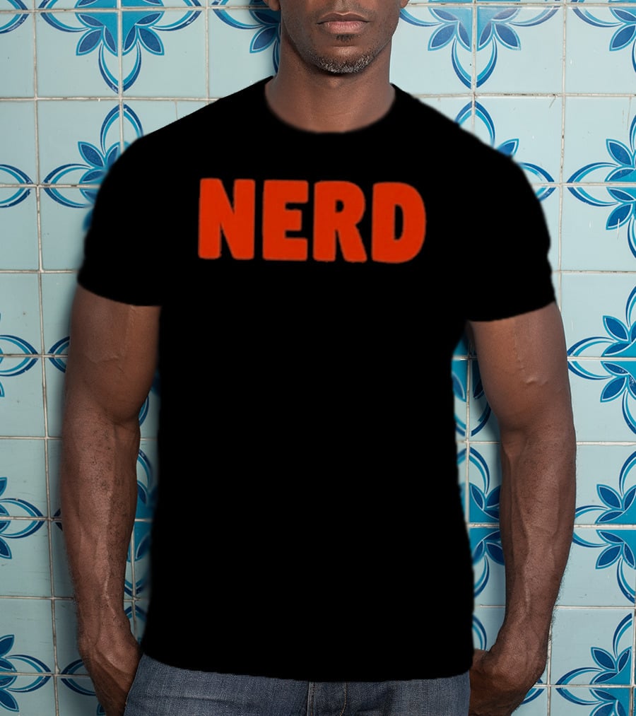 Nerd Bold Statement Novelty Lettering T-Shirt